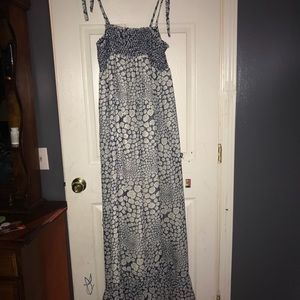 Blue with flower print Maxi dress